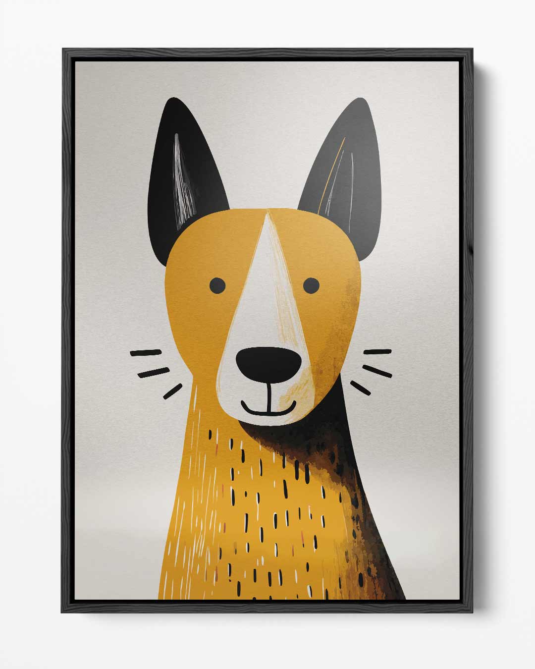 Vrolijke Hond Illustratie Kunstwerk-canvas-dibond-plexiglas-wanddecoratie-WallArtistic
