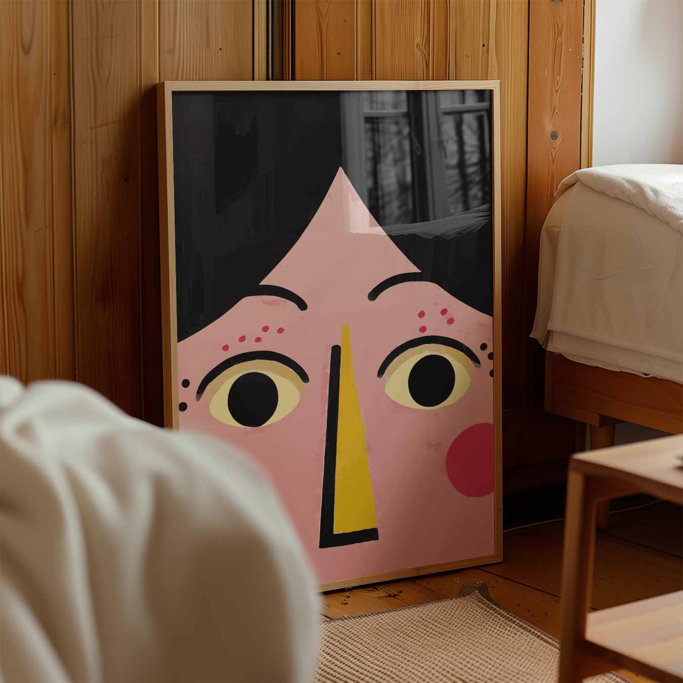 Vrolijke Gezichtsillustratie Poster