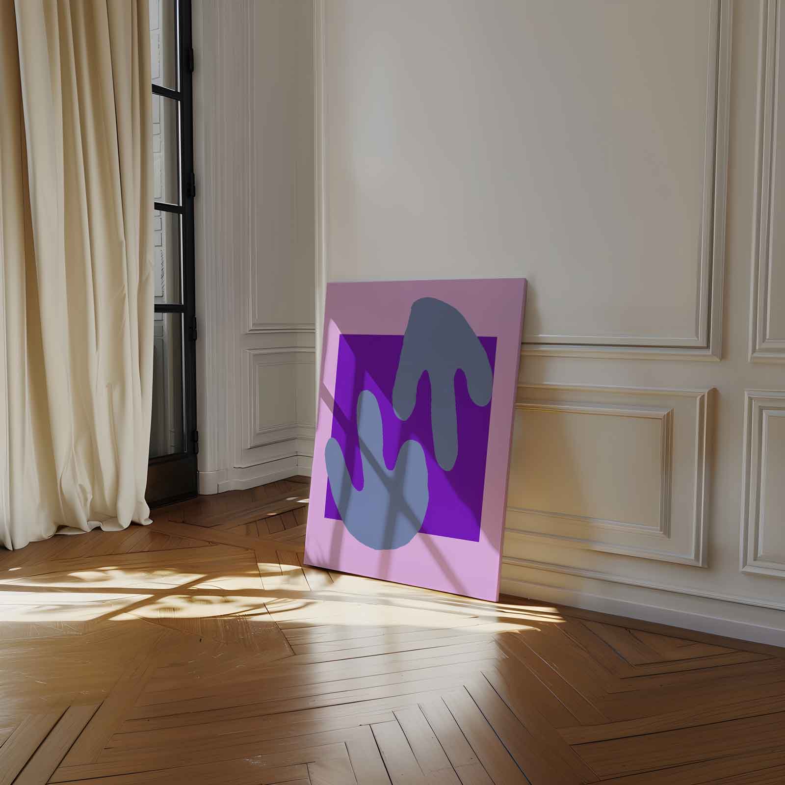 Abstracte Vormen in Pastel Kunstwerk-canvas-dibond-plexiglas-wanddecoratie-WallArtistic