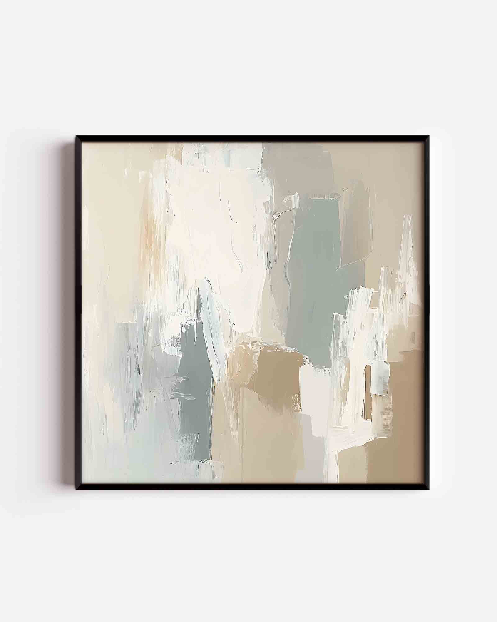 Abstracte beige en grijze Poster