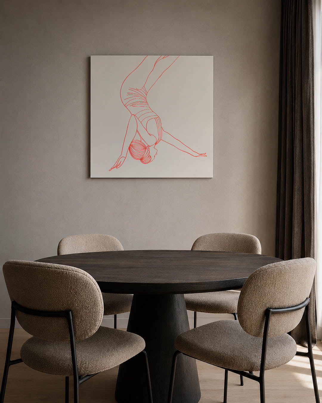 Elegante lijntekening Kunstwerk