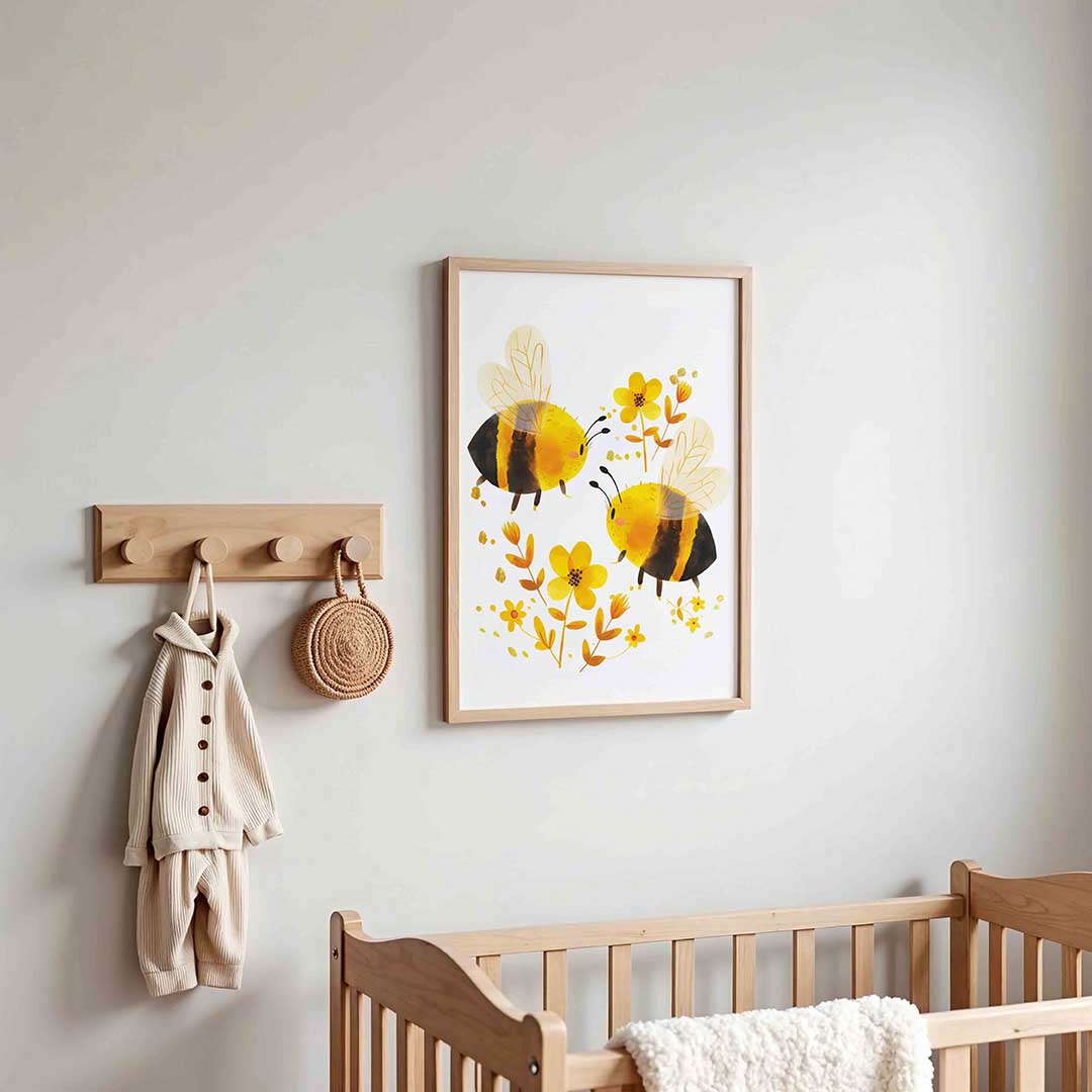 Bijen en bloemen Poster