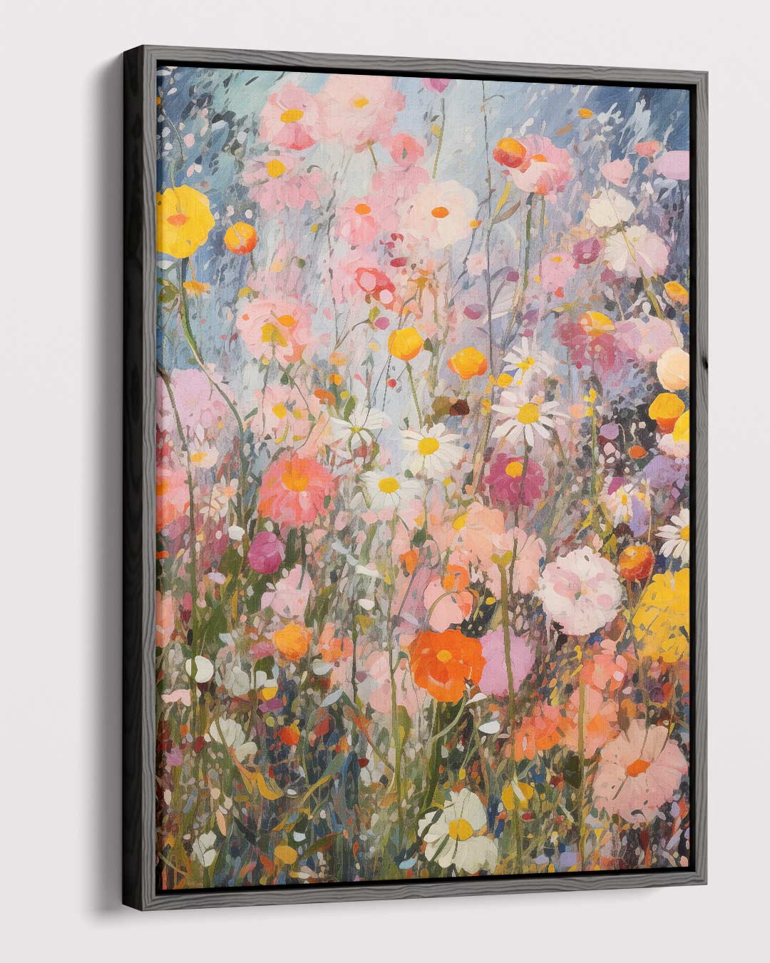 Kleurrijke Bloementuin Schilderij Kunstwerk-canvas-dibond-plexiglas-wanddecoratie-WallArtistic