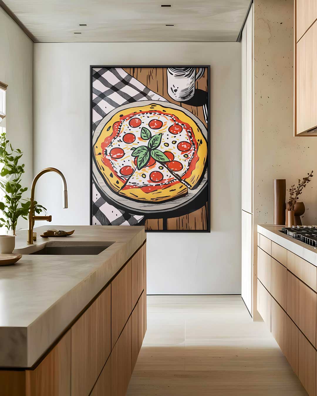 Pizza Genot op Canvas Kunstwerk-canvas-dibond-plexiglas-wanddecoratie-WallArtistic
