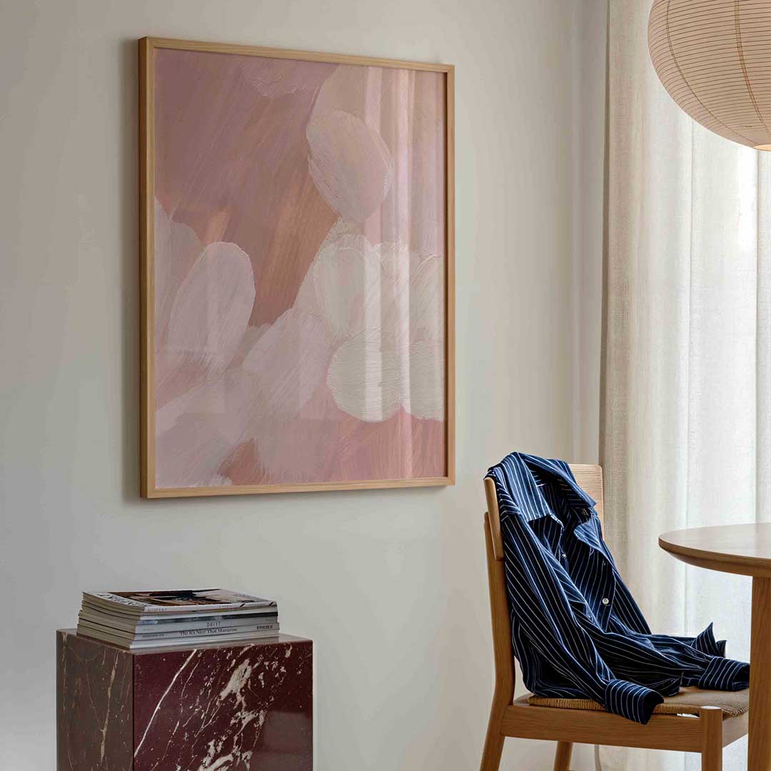 Abstracte roze penseelstreken Poster