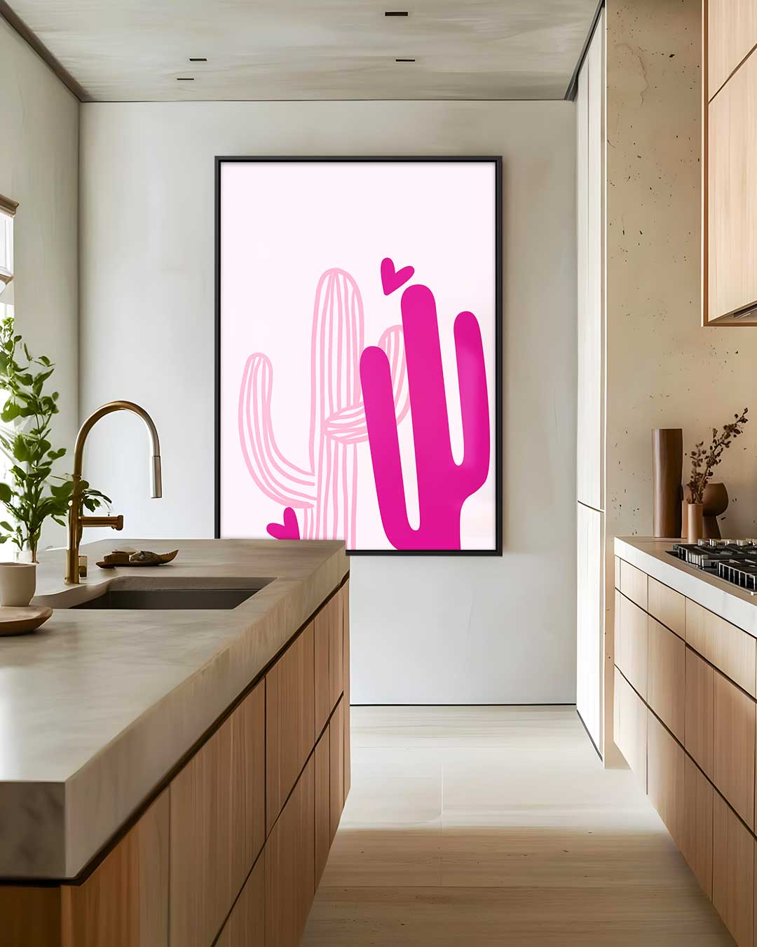 Cactus Liefde Kunstwerk-canvas-dibond-plexiglas-wanddecoratie-WallArtistic