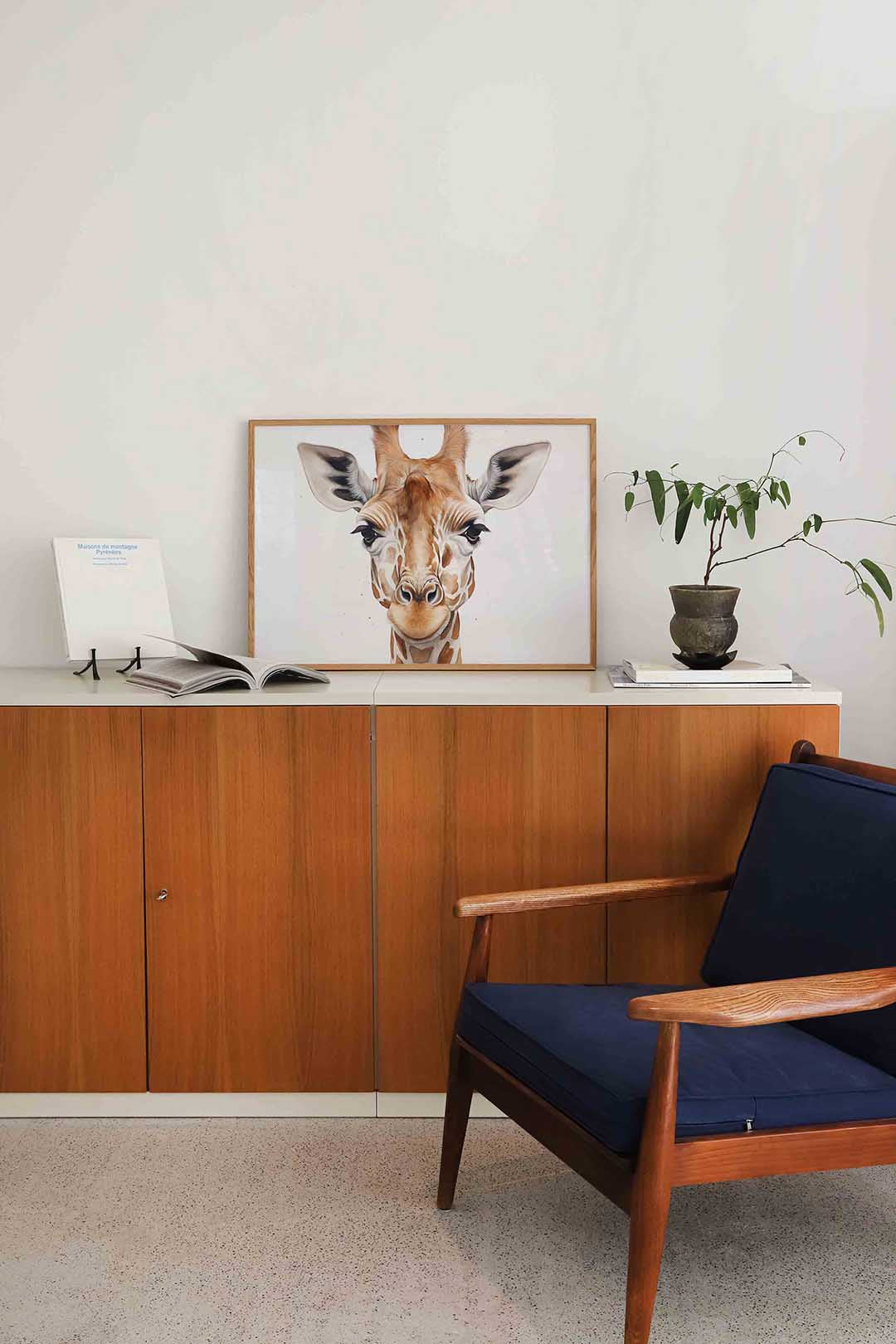 Giraffe portret Poster