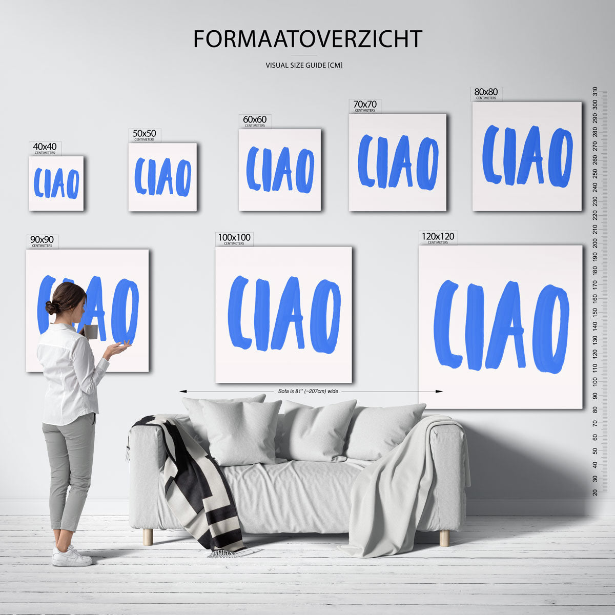 Ciao blauwe tekst Poster