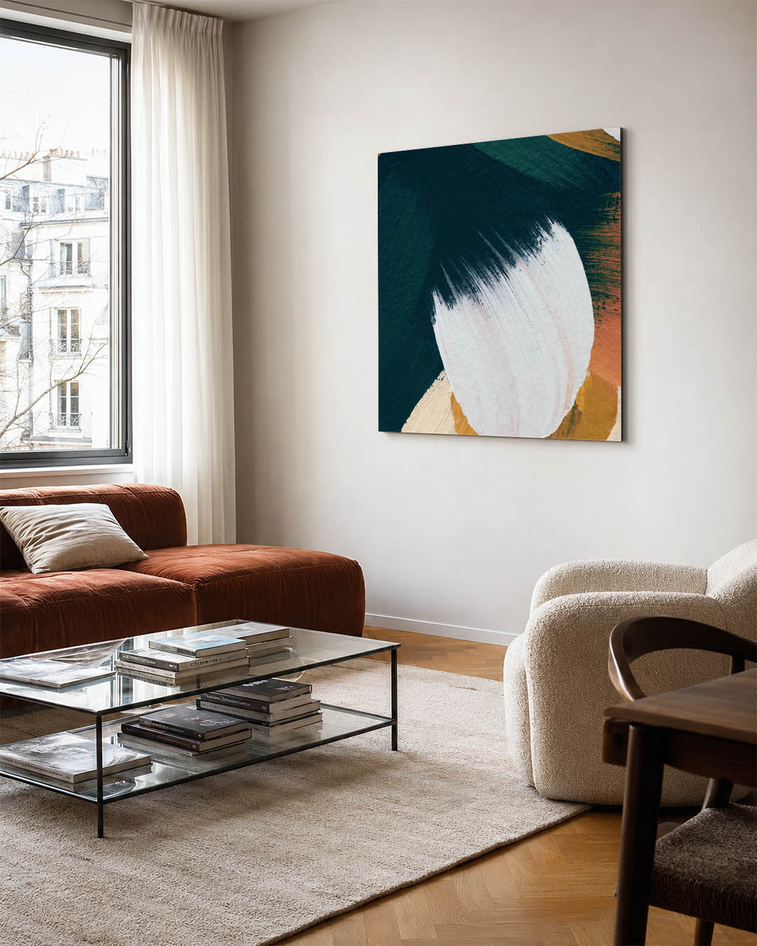 Dynamische kleurencompositie Kunstwerk