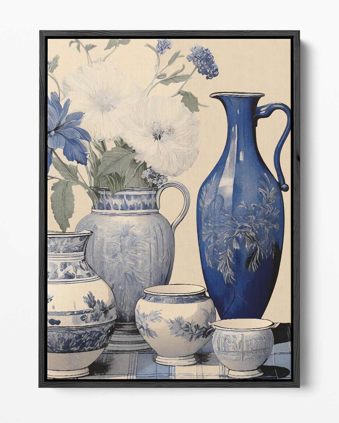 Tijdloze Delfts Blauwe Harmonie Kunstwerk-canvas-dibond-plexiglas-wanddecoratie-WallArtistic
