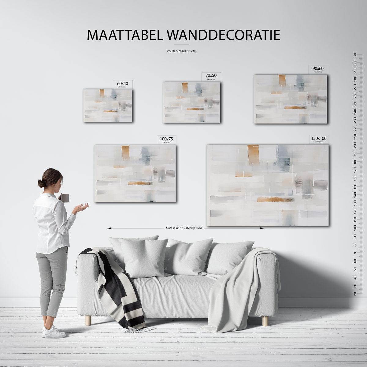 Lichte geometrische compositie Kunstwerk