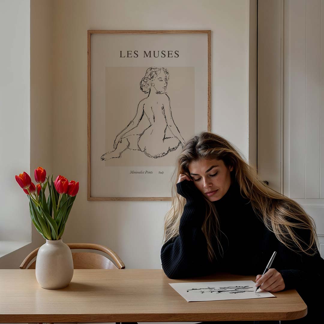 Les Muses Minimalistische Kunstposter-WallArtistic