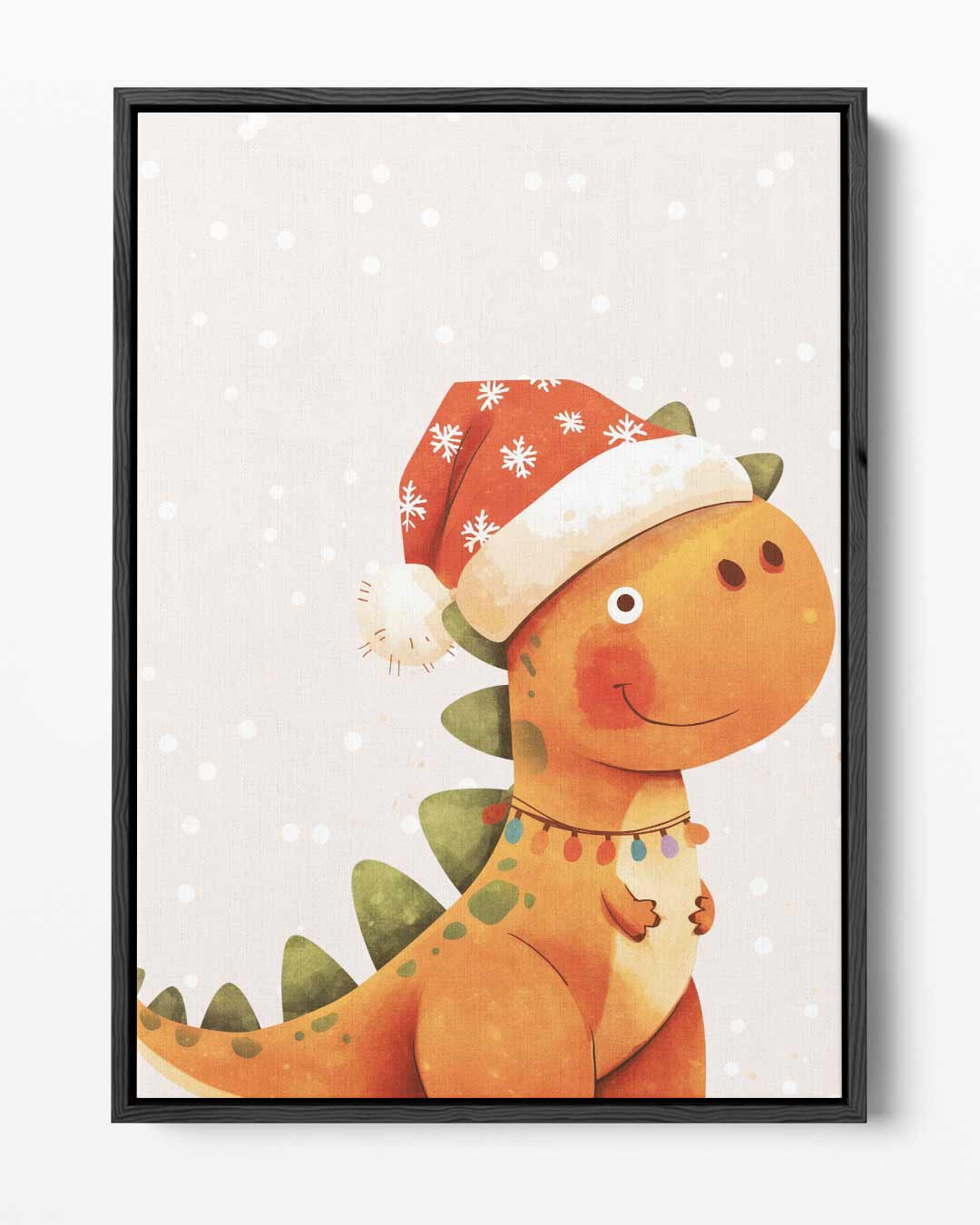 Kerstdino Vrolijkheid Kunstwerk-canvas-dibond-plexiglas-wanddecoratie-WallArtistic