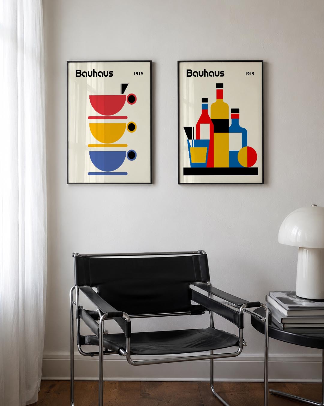 Kleurrijke schaalcompositie Posterset