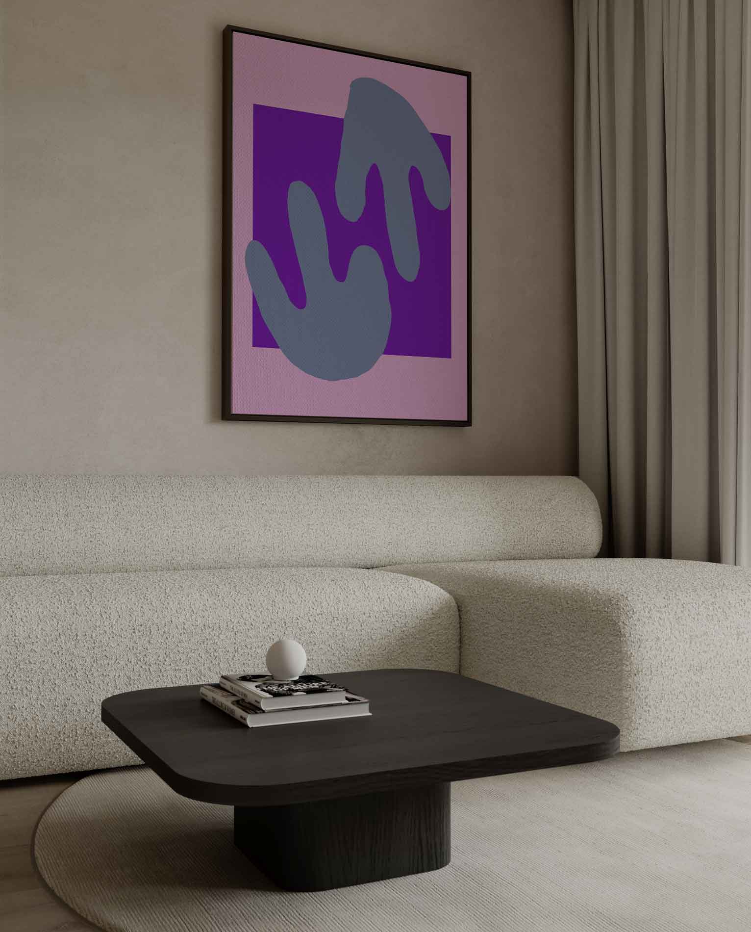 Abstracte Vormen in Pastel Kunstwerk-canvas-dibond-plexiglas-wanddecoratie-WallArtistic
