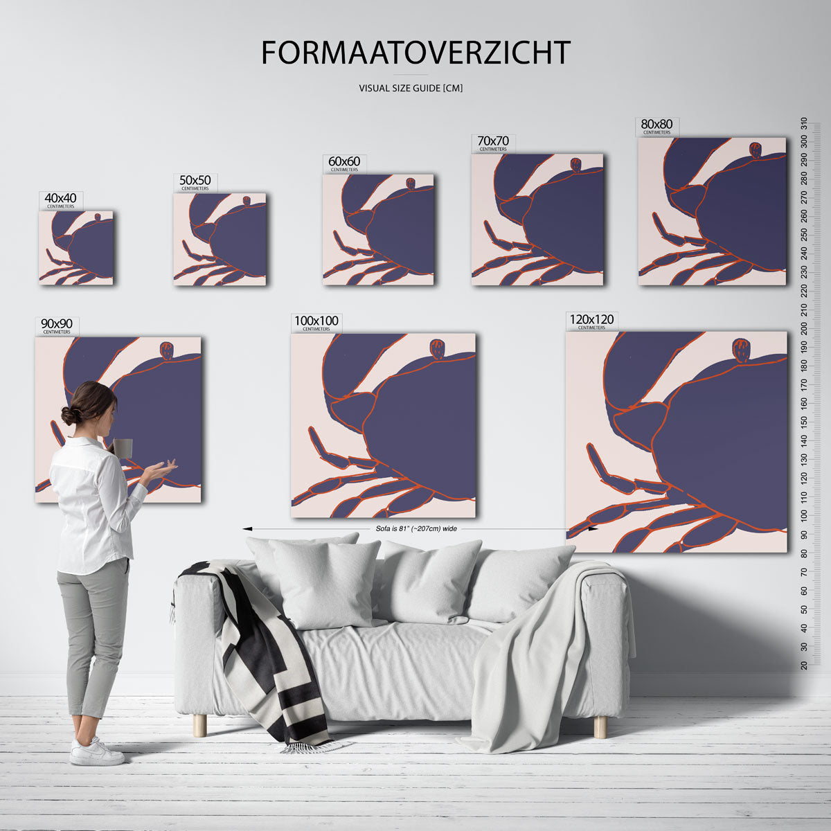 Krab silhouet Poster