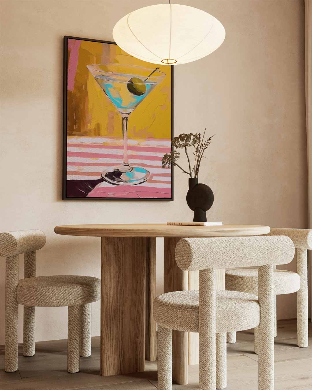 Stijlvolle Martini Illustratie Kunstwerk-canvas-dibond-plexiglas-wanddecoratie-WallArtistic
