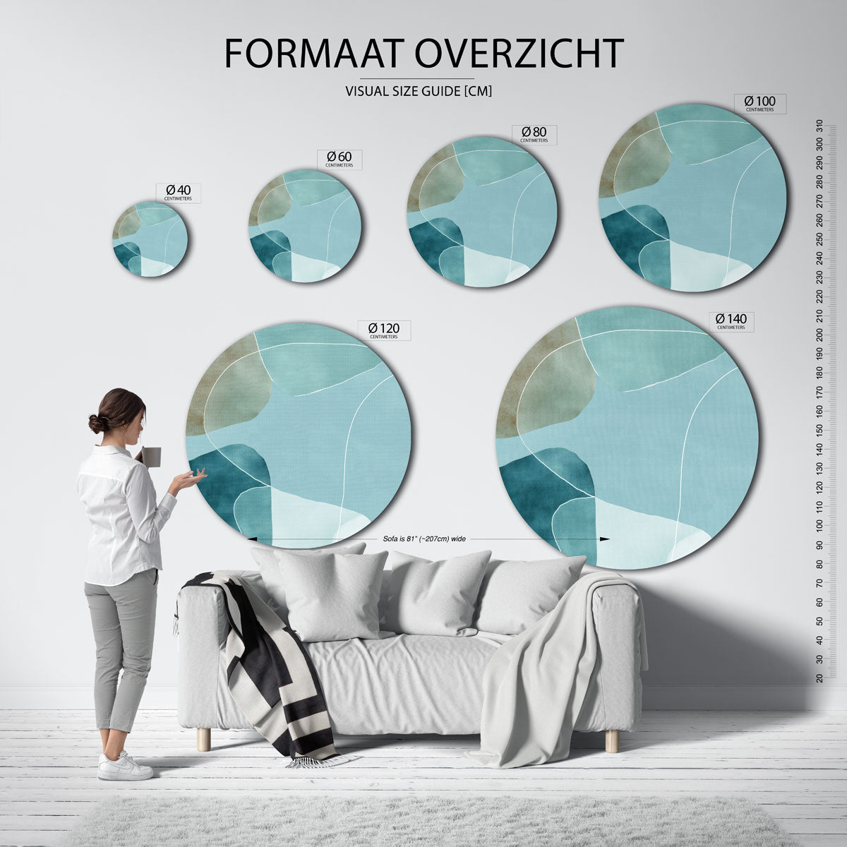 Abstracte vormen Muurcirkel