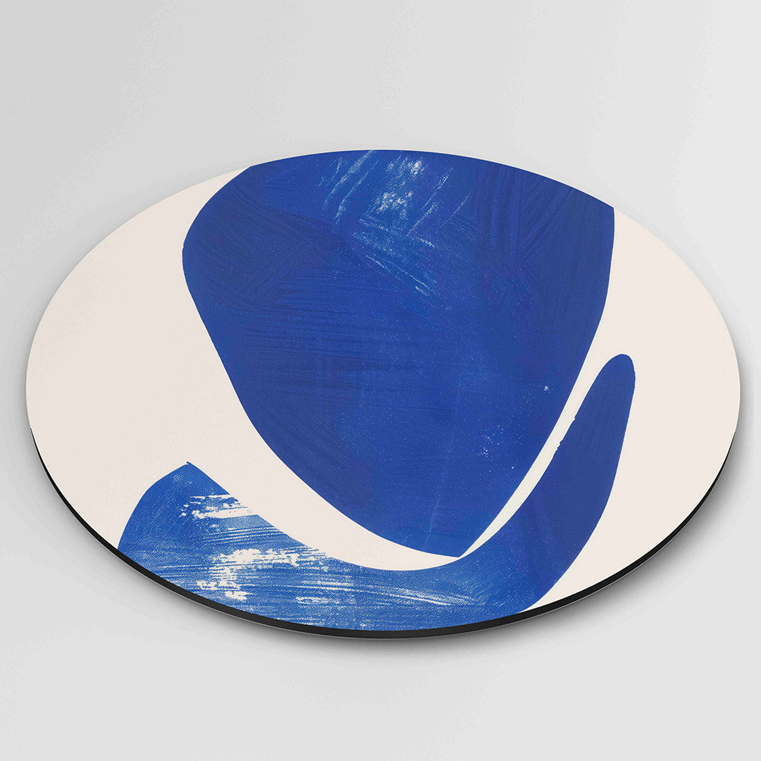 Abstracte blauwe vormen Muurcirkel
