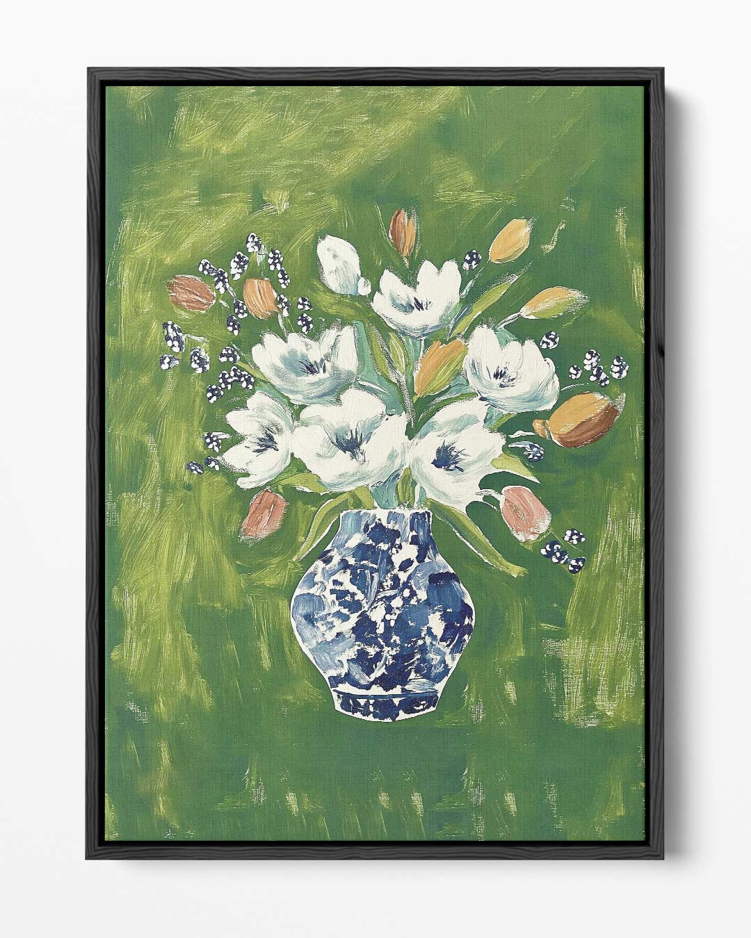 Bloemenpracht in Blauwe Vaas Kunstwerk-canvas-dibond-plexiglas-wanddecoratie-WallArtistic