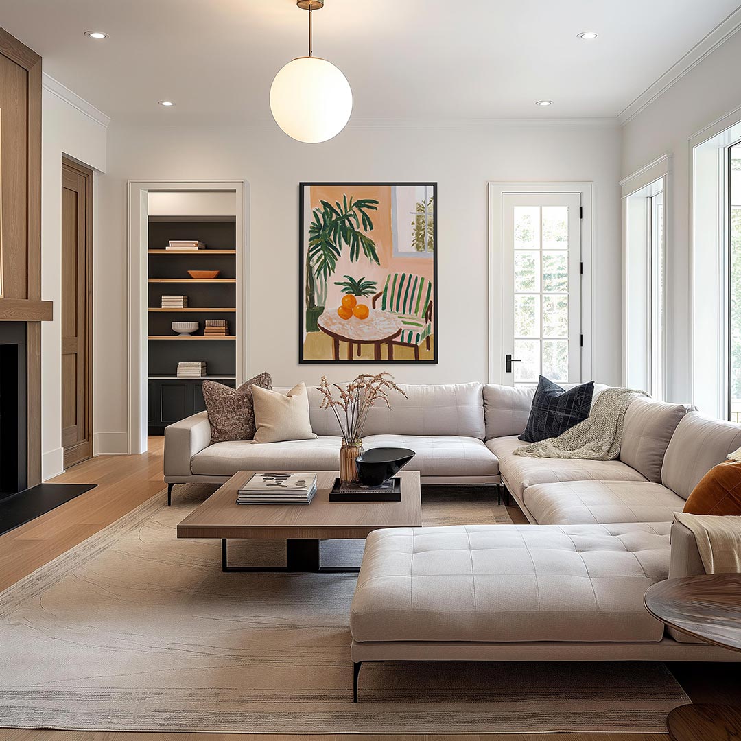 Interieur met planten Kunstwerk