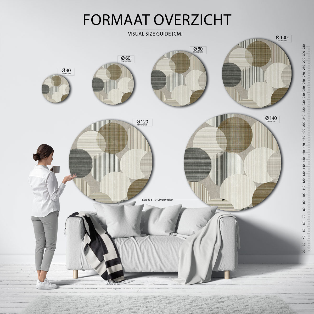 Gestreepte cirkels Muurcirkel