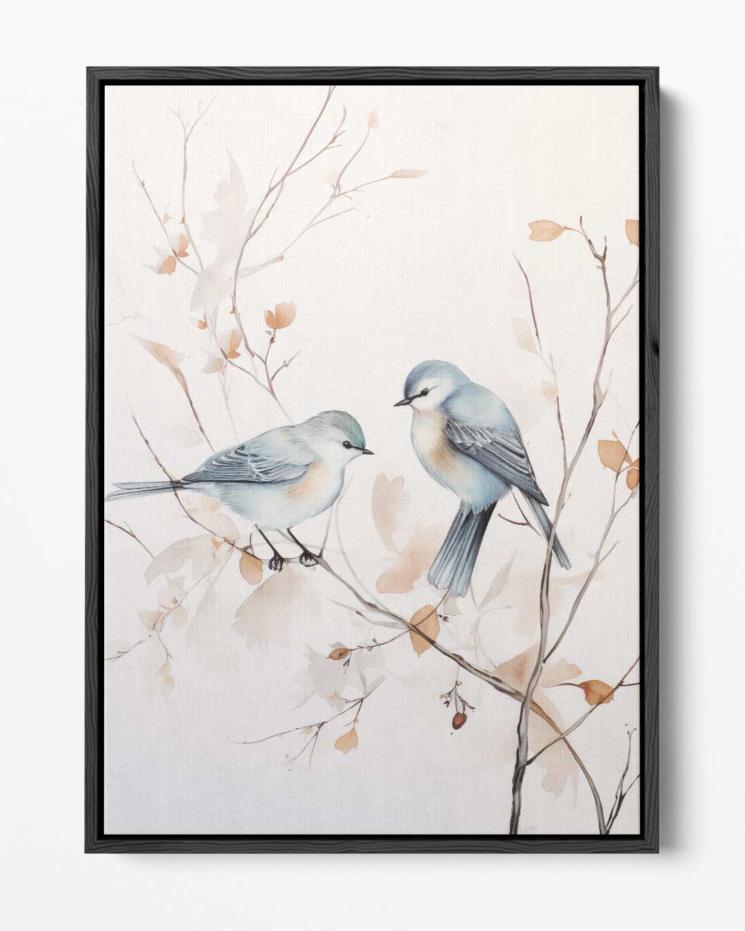 Vrolijke Vogels op Tak Kunstwerk-canvas-dibond-plexiglas-wanddecoratie-WallArtistic
