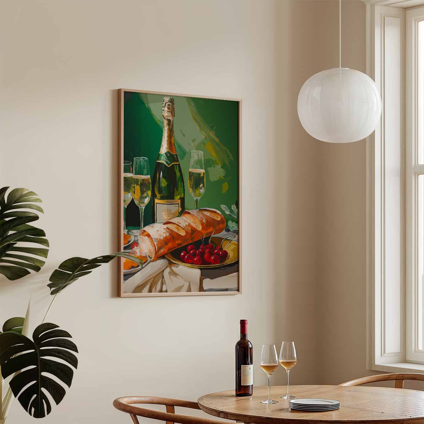 Luxe Champagne en Fruit Print Poster