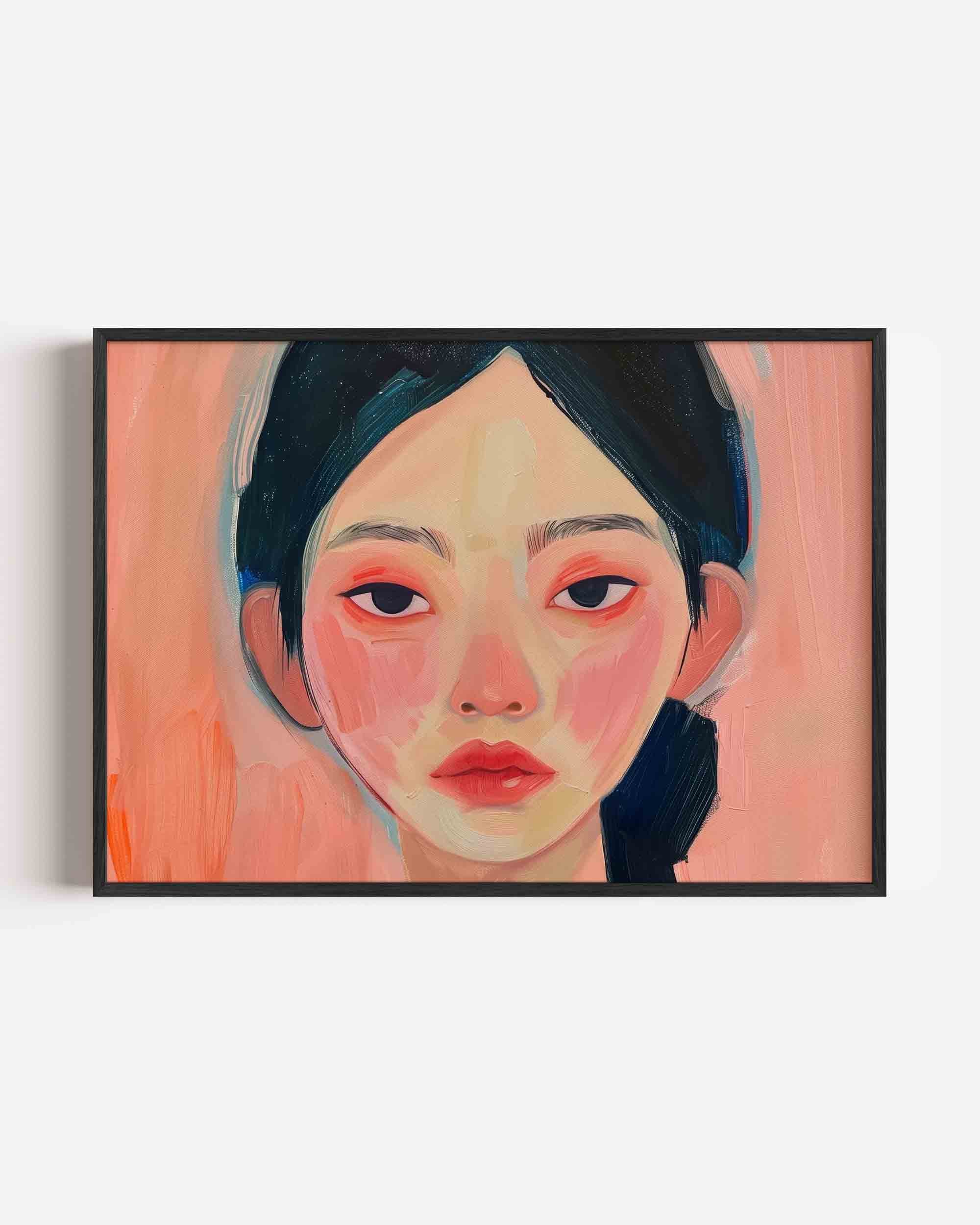 Portret met roze tinten Poster