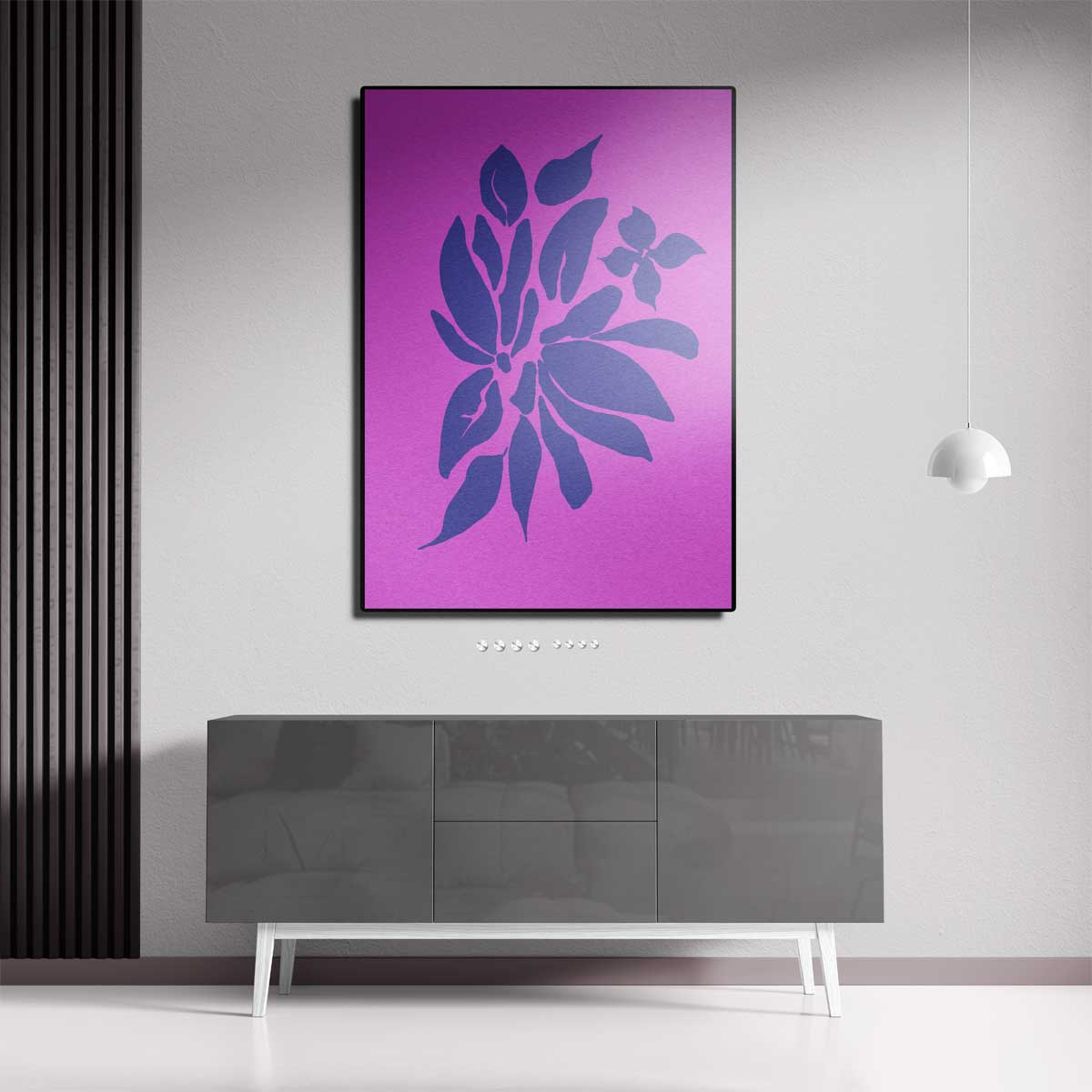 Vrolijke Bloemenprint op Roze Kunstwerk-canvas-dibond-plexiglas-wanddecoratie-WallArtistic