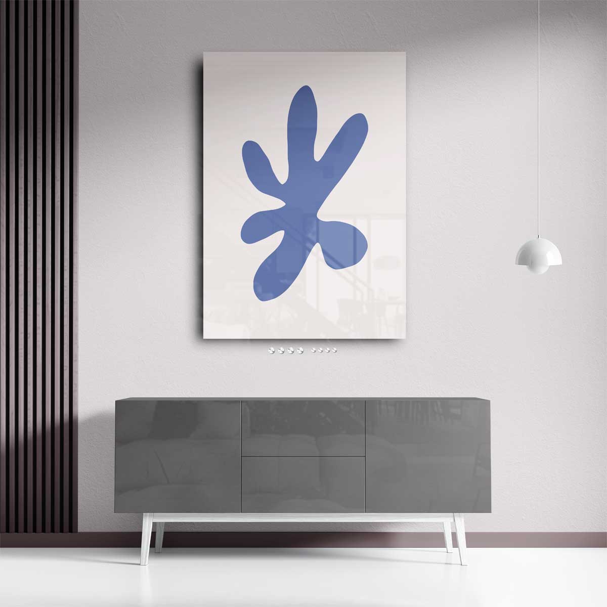 Blauwe Organische Vorm Kunstwerk-canvas-dibond-plexiglas-wanddecoratie-WallArtistic