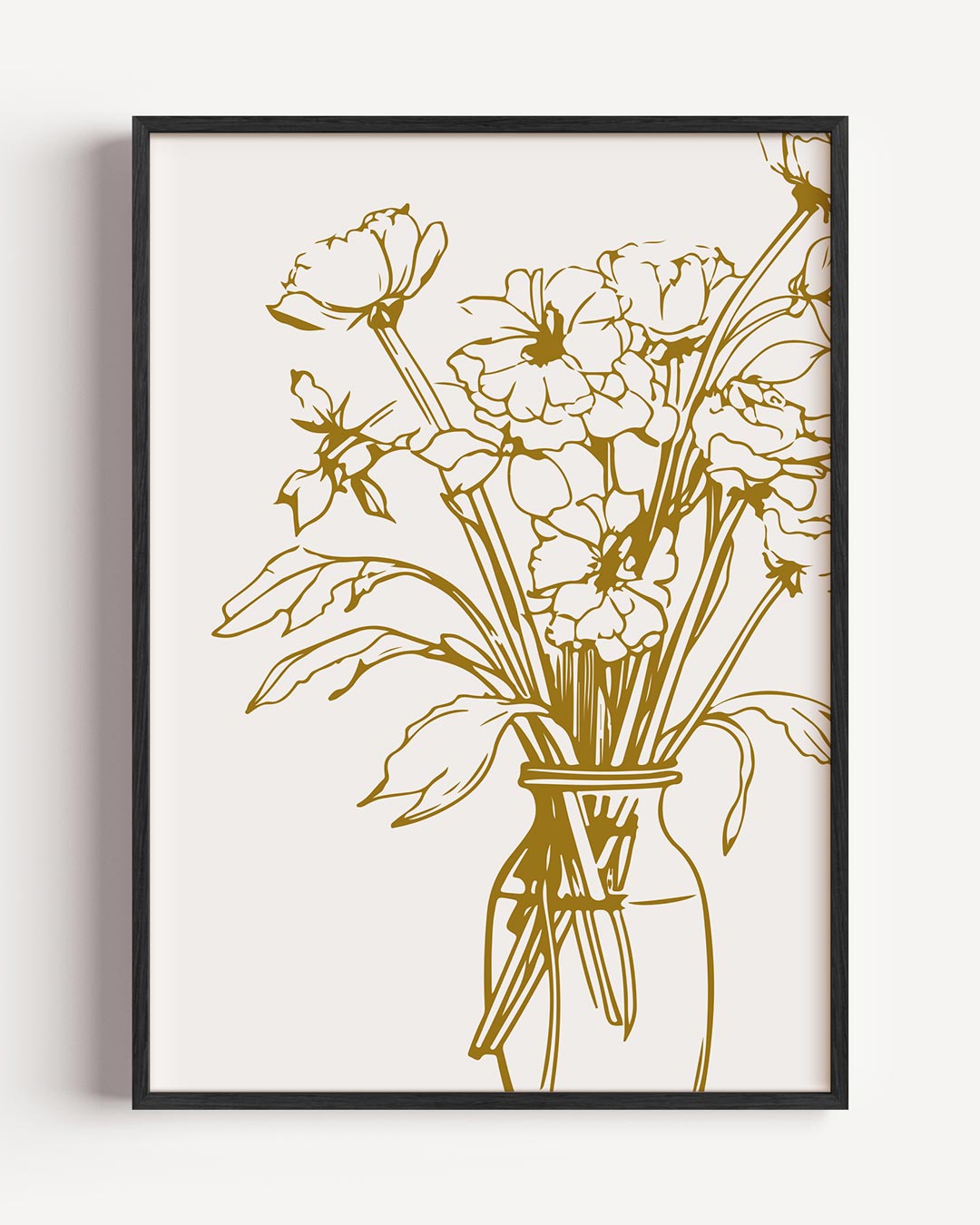 Gouden Bloemenposter-WallArtistic