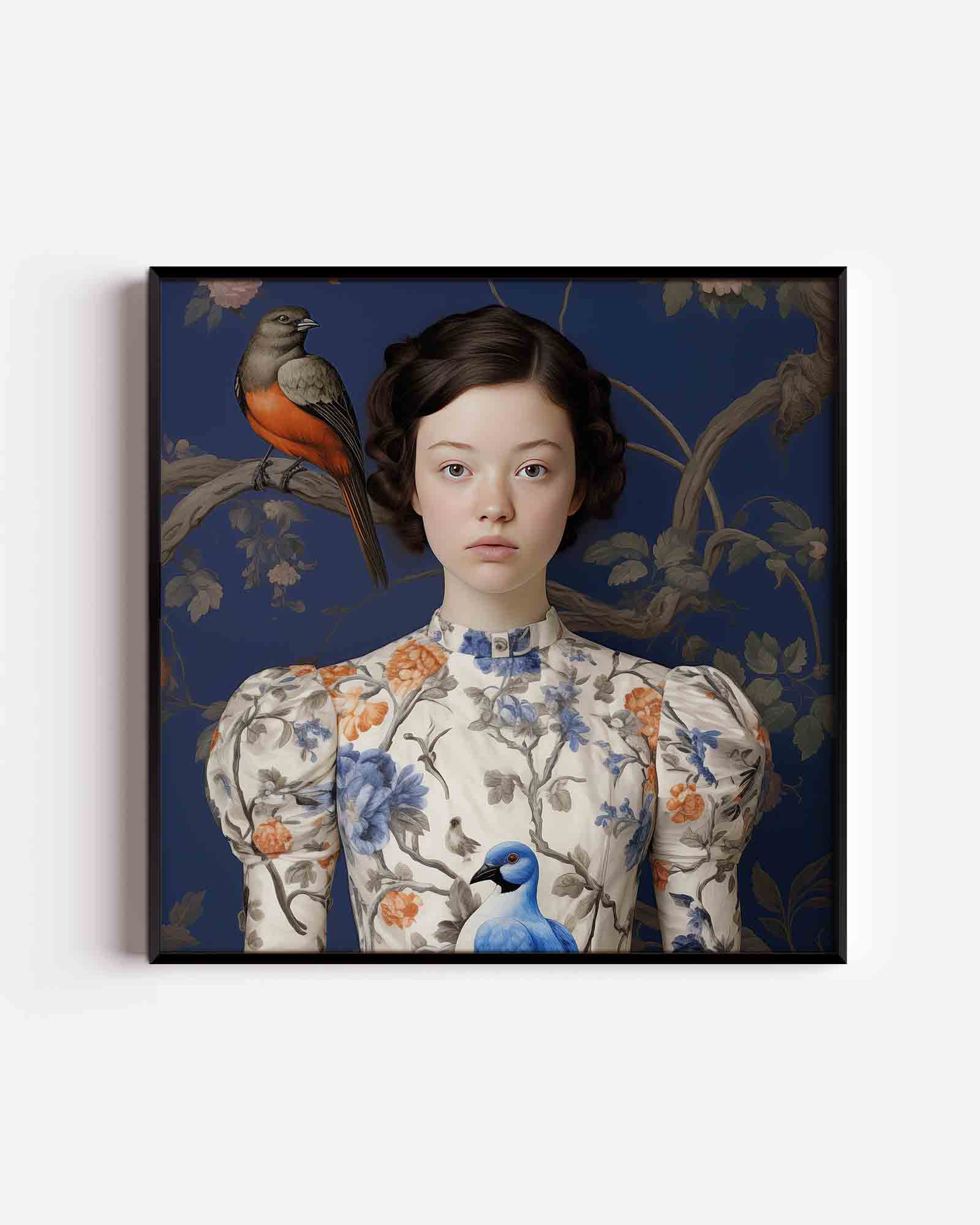 Meisje met vogels Poster