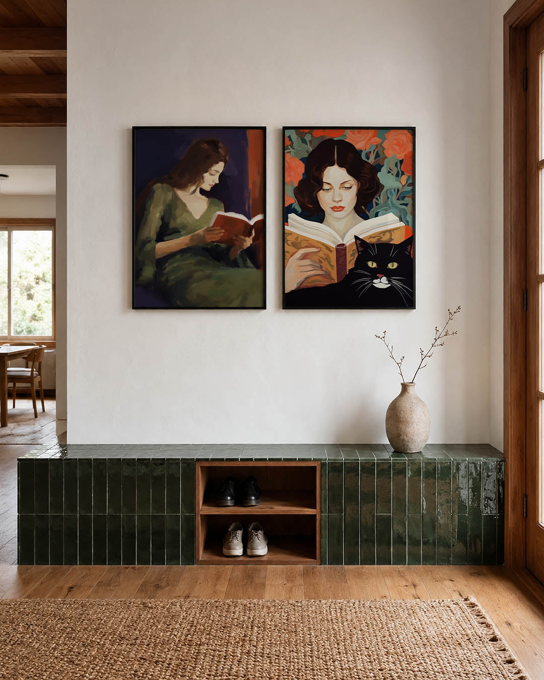 Lezende vrouw Posterset