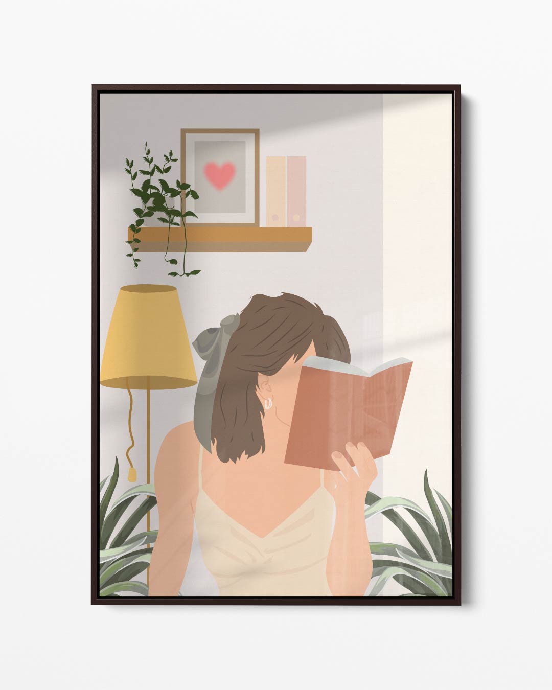 Lezende Vrouw in een Gezellige Kamer Kunstwerk-canvas-dibond-plexiglas-wanddecoratie-WallArtistic