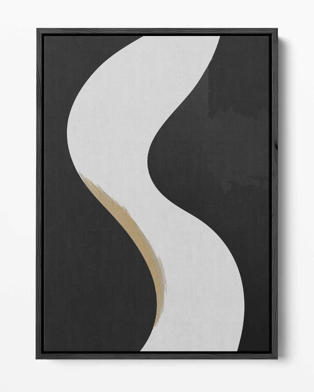 Golvende Sfeer in Zwart en Wit Kunstwerk-canvas-dibond-plexiglas-wanddecoratie-WallArtistic