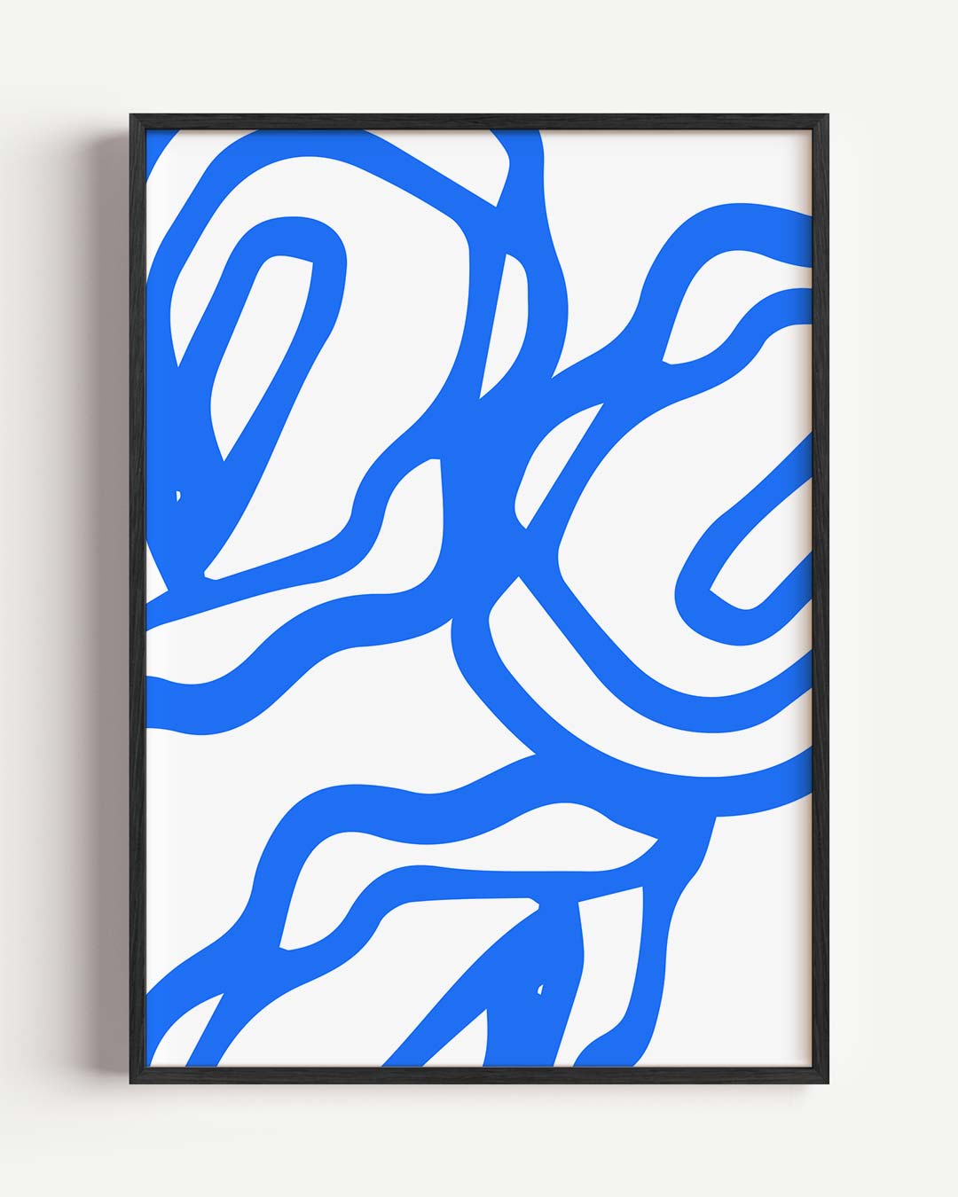 Abstracte Blauw-Witte Kunstposter