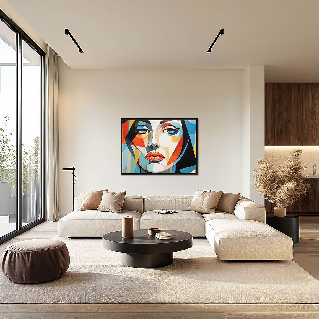 Geometrisch portret Kunstwerk