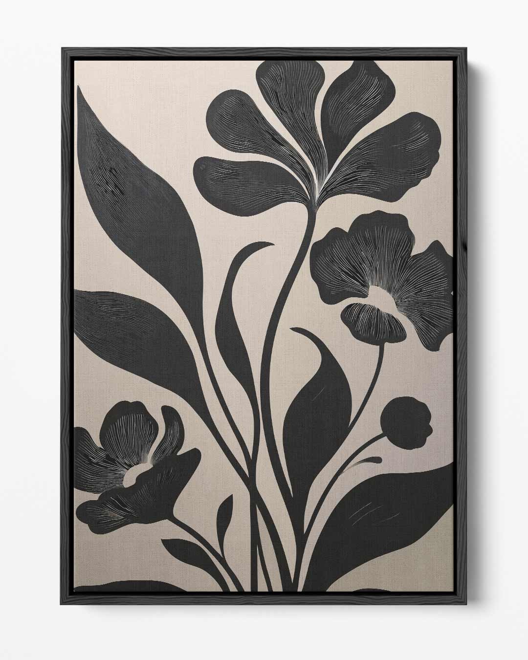 Bloemenpracht in Zwart-Wit Kunstwerk-canvas-dibond-plexiglas-wanddecoratie-WallArtistic