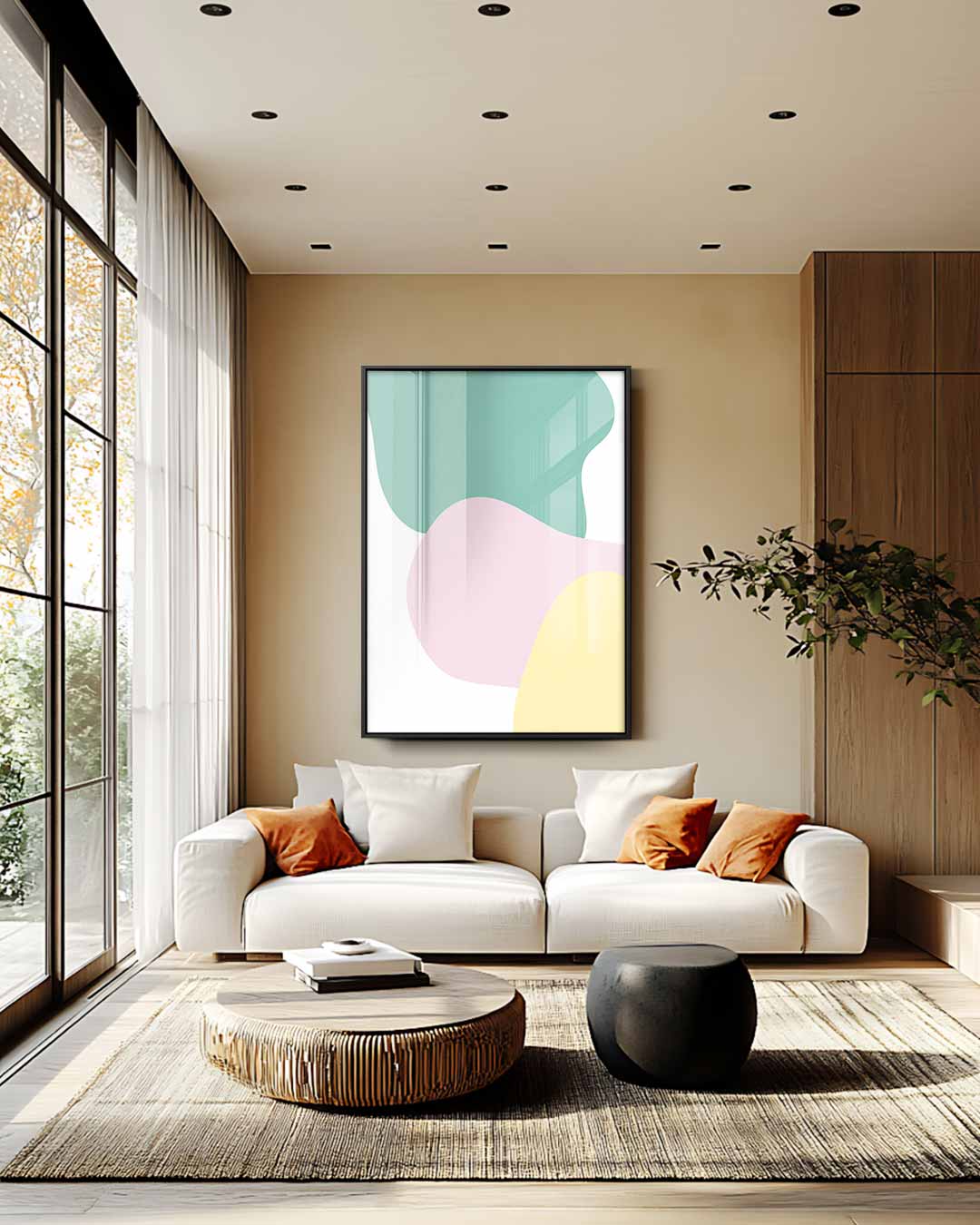 Kleurrijke Vormen Kunstwerk-canvas-dibond-plexiglas-wanddecoratie-WallArtistic