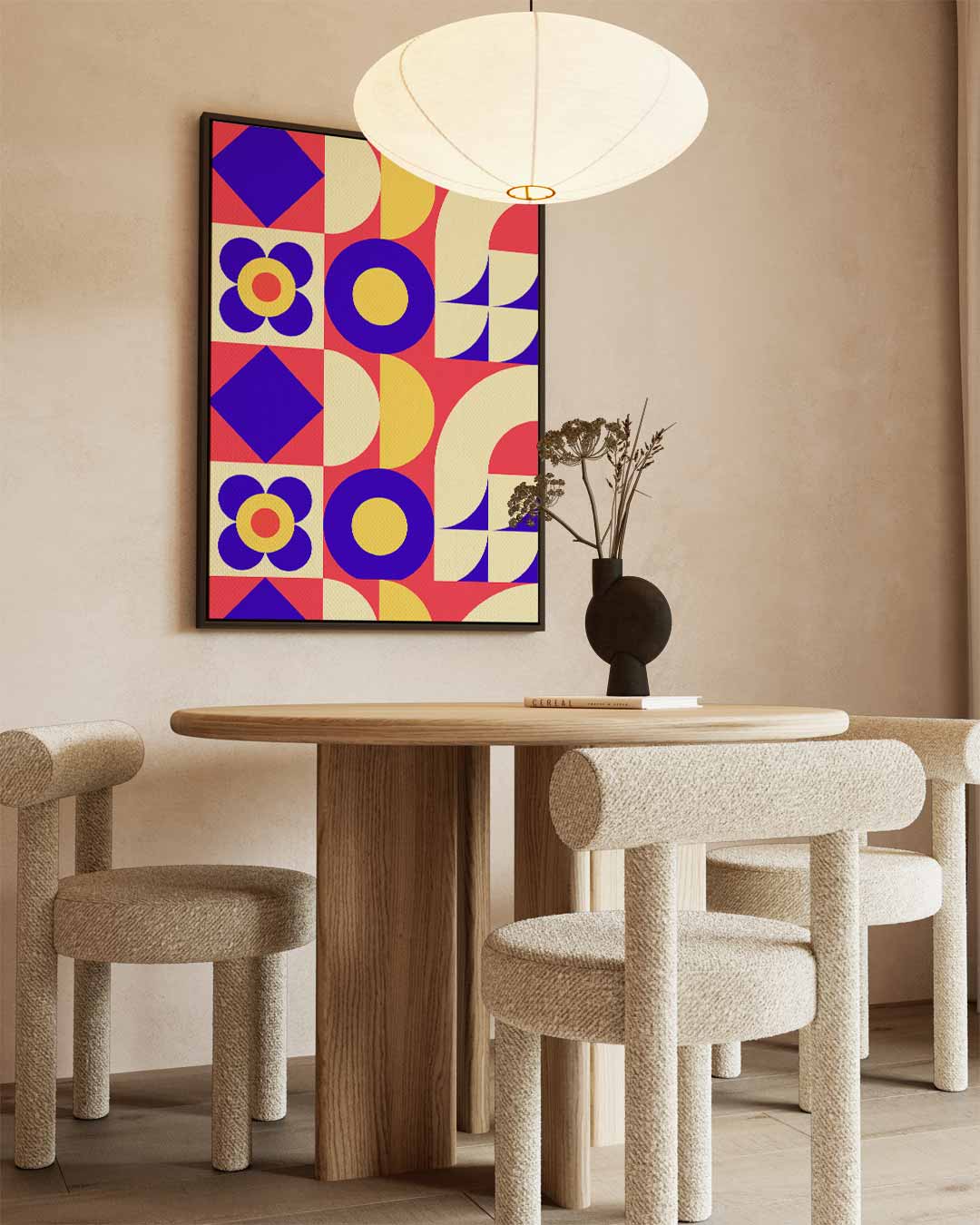 Retro Geometrische Print Kunstwerk-canvas-dibond-plexiglas-wanddecoratie-WallArtistic