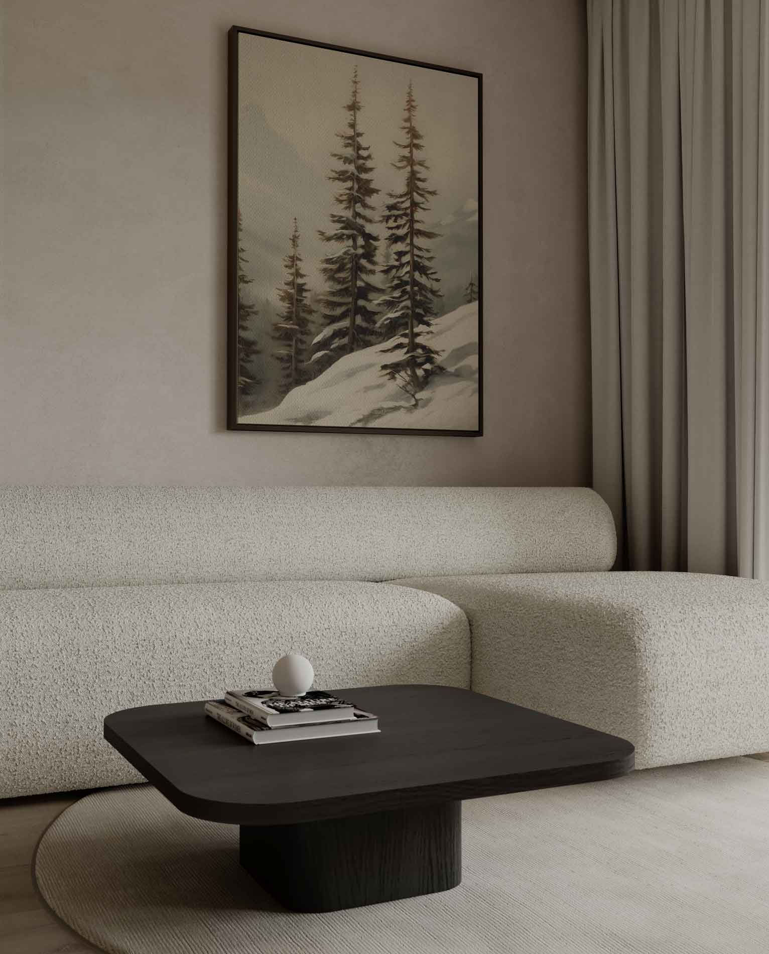 Winterse Rust in de Bergen Kunstwerk-canvas-dibond-plexiglas-wanddecoratie-WallArtistic