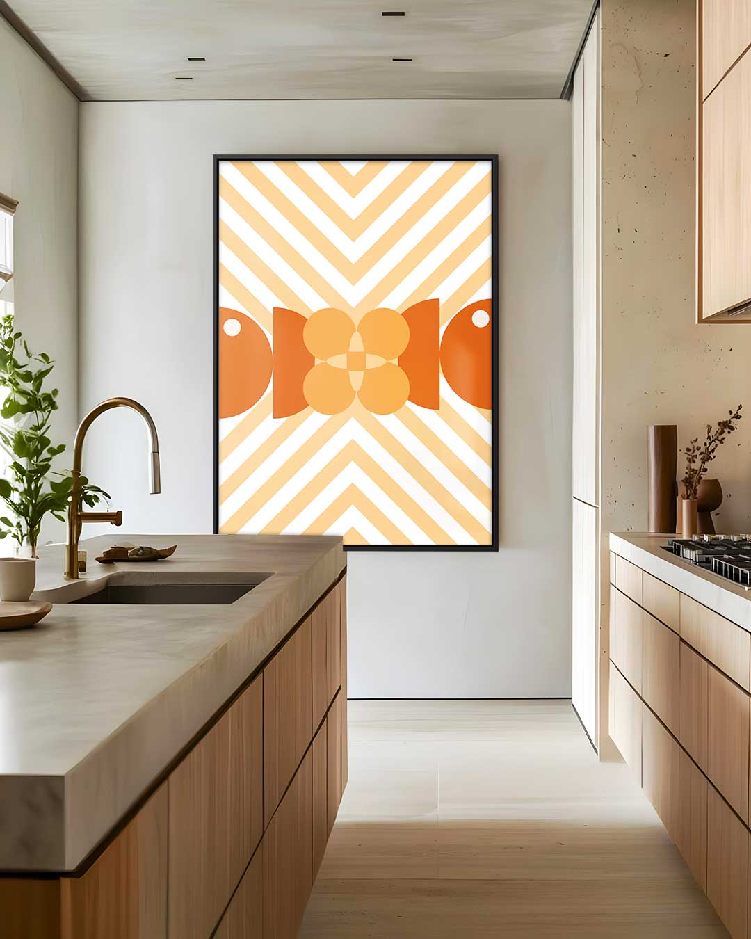 Retro Bloemenpatroon Kunstwerk Kunstwerk-canvas-dibond-plexiglas-wanddecoratie-WallArtistic