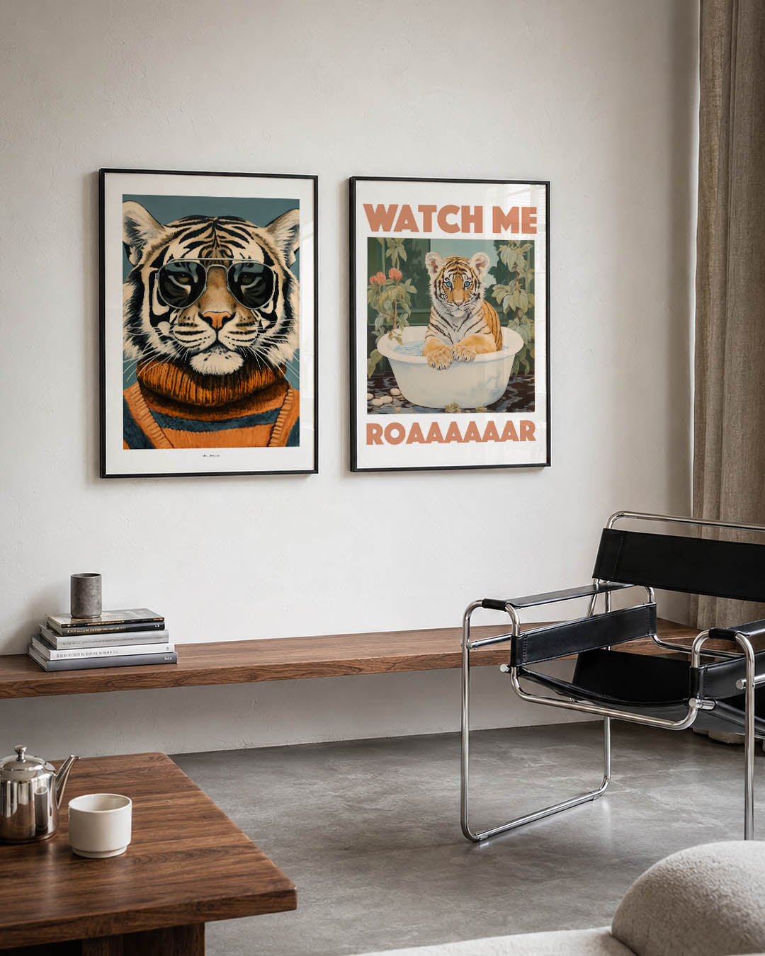 Tijgerstijl en kleur Posterset