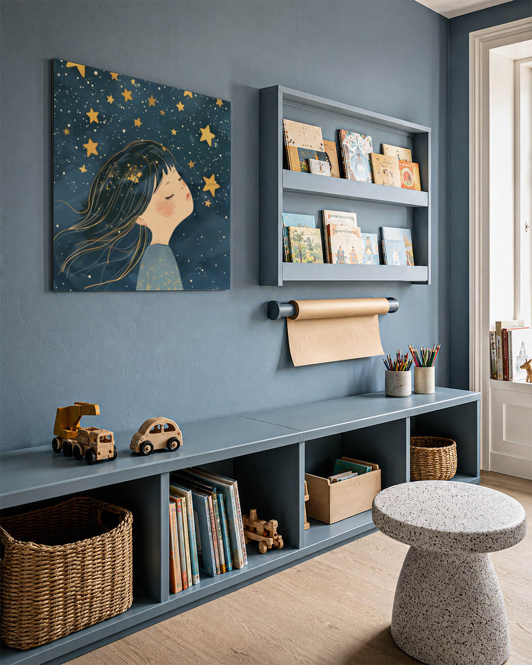 Dromerig sterrenkind Kunstwerk