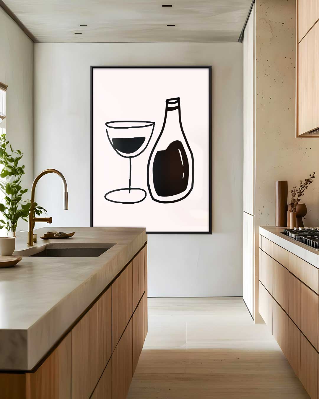 Minimalistische Wijnkunst Kunstwerk-canvas-dibond-plexiglas-wanddecoratie-WallArtistic