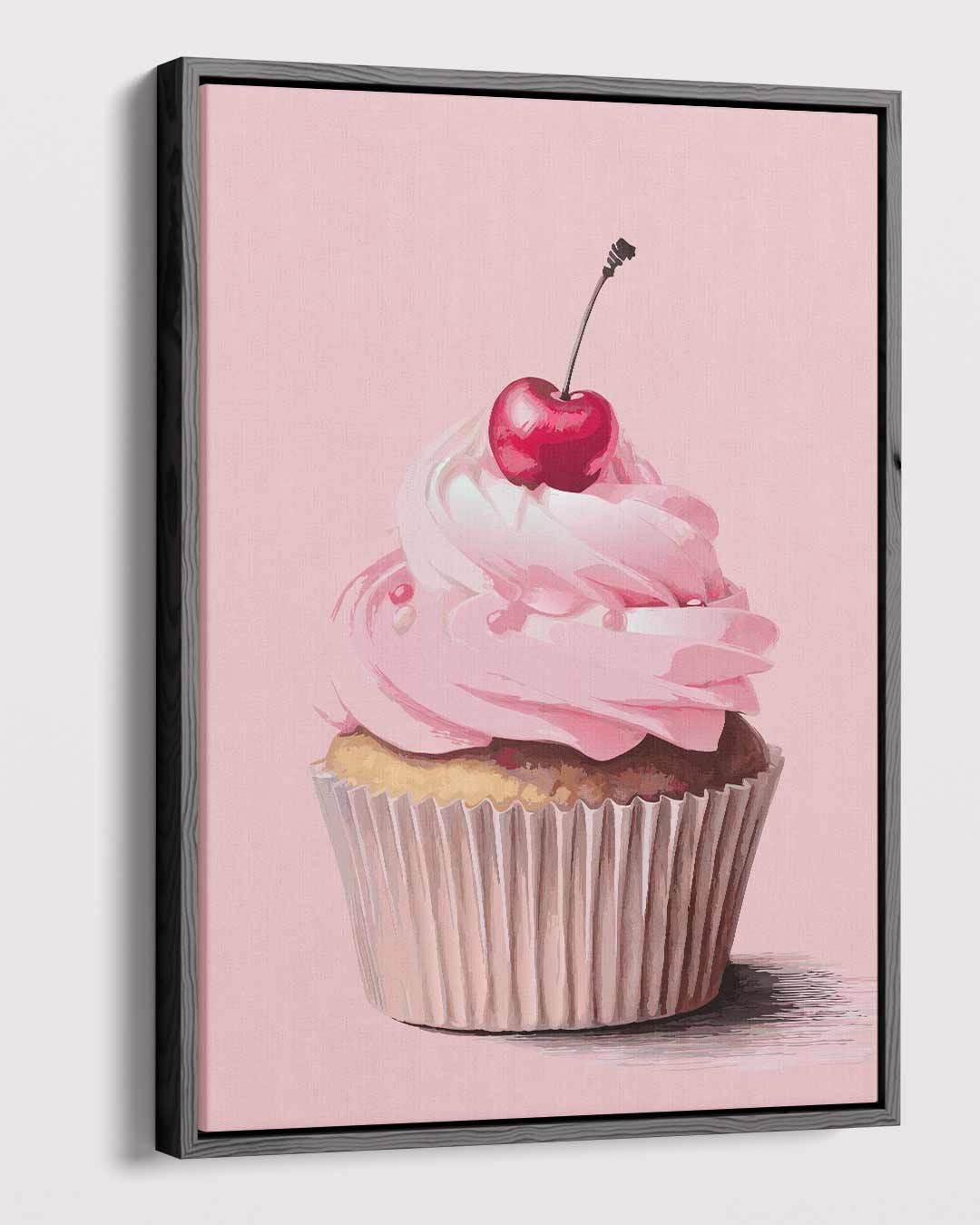 Zoete Baksels: Cherry Cupcake Kunstwerk-canvas-dibond-plexiglas-wanddecoratie-WallArtistic
