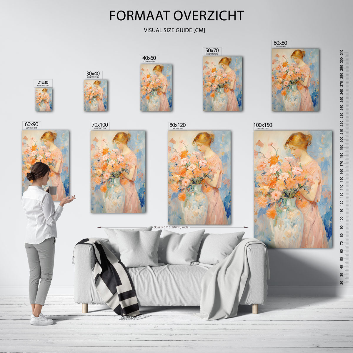 Vrouw met bloemen Poster