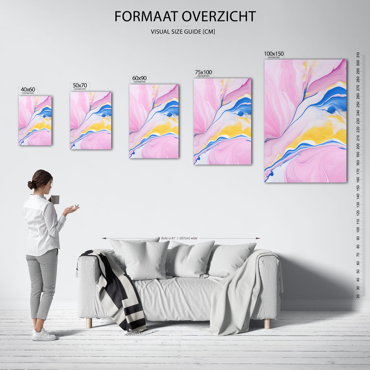 Vloeiende kleurencompositie Kunstwerk