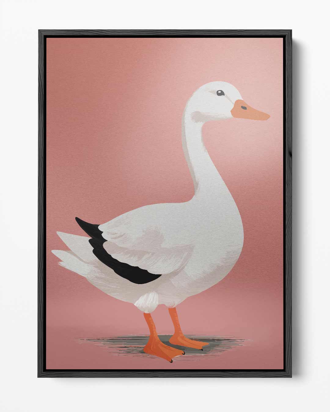 Stijlvolle Witte Gans Illustratie Kunstwerk-canvas-dibond-plexiglas-wanddecoratie-WallArtistic